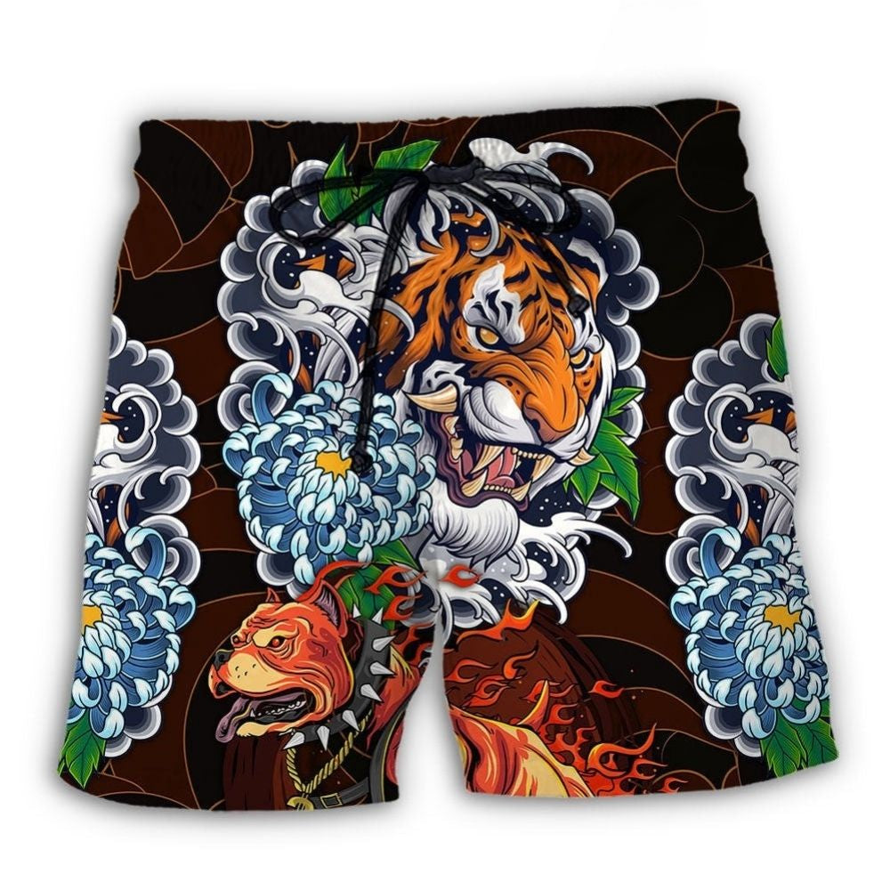 Pitbull Tiger Lover - Beach Short