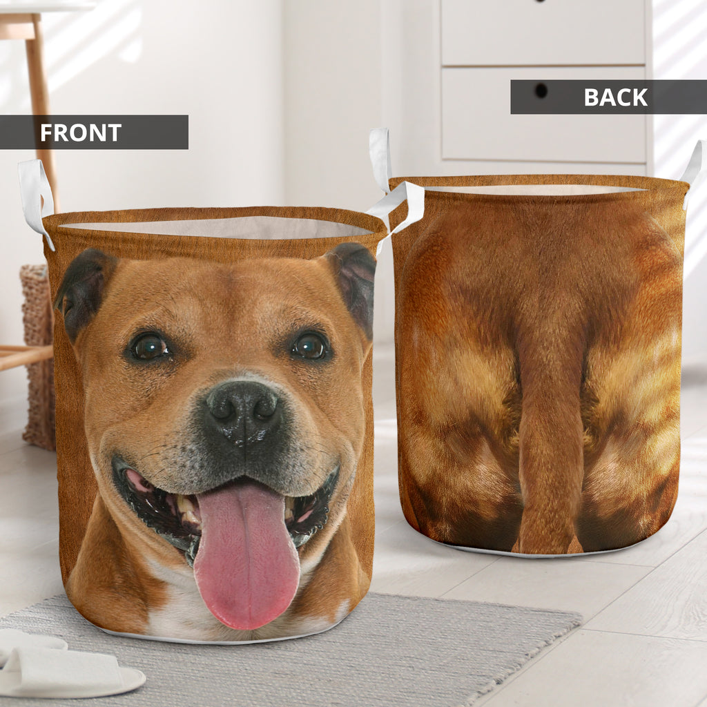 Pitbull Face And Butt - Laundry Basket - Owls Matrix LTD