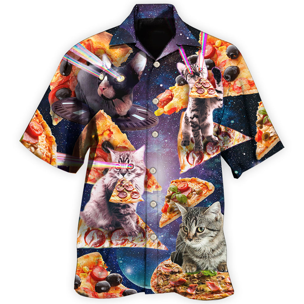 Pizza Cat Galaxy Space Art - Hawaiian Shirt