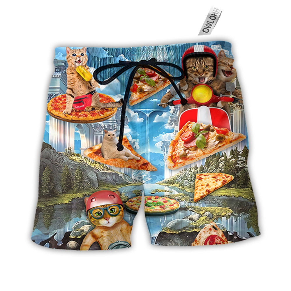 Beach Short / Adults / S Cat Pizza Cat Style - Beach Short - Owls Matrix LTD
