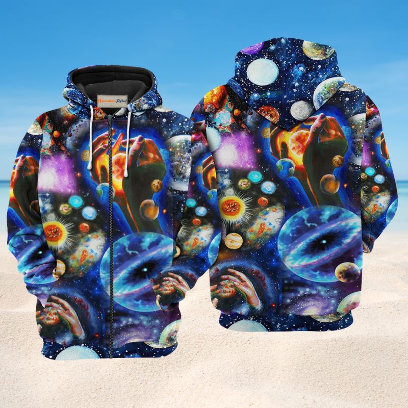 Planet Loves Galaxy Art – 3D Hoodie