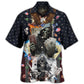Poker Skull Flame Patriotic - Hawaiian Shirt