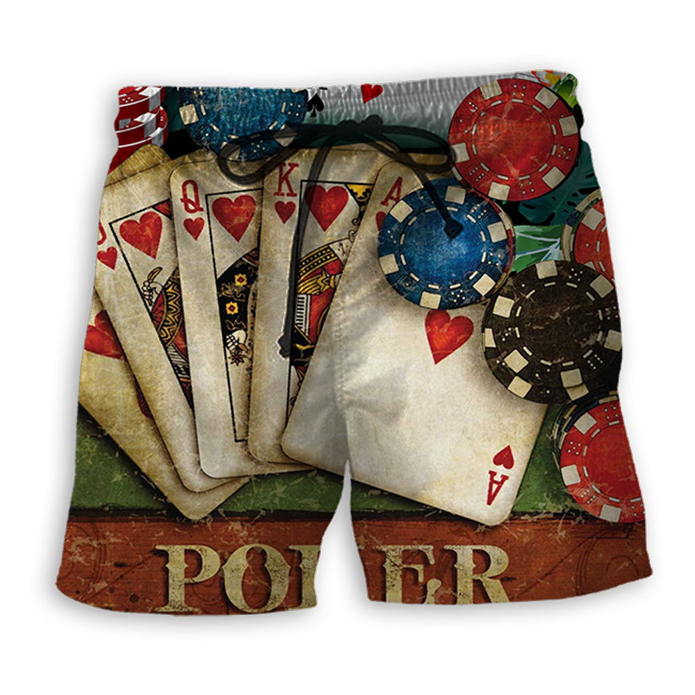 Poker Tropical Leaf For Funny Life - Beach Short