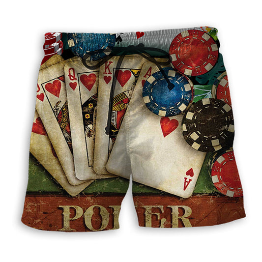 Poker Tropical Leaf For Funny Life - Beach Short