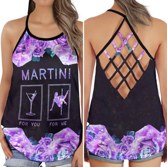 Pole Dance Purple Floral Mystical Style – Hollow Tank Top