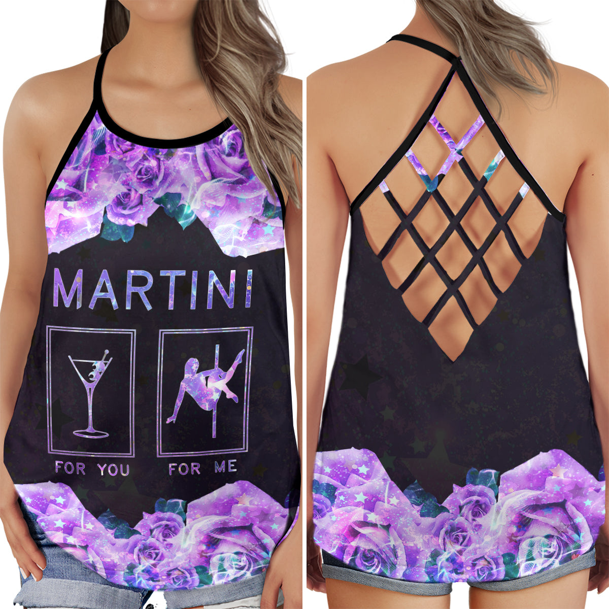 Pole Dance Martini Night Vibes - Hollow Tank Top