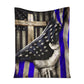 Police Blue Line Flag 50 x 60 Inch Flannel Blanket For Cozy Bedroom And Sofa Decor