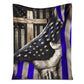 Police Blue Line Flag 50 x 60 Inch Flannel Blanket For Cozy Bedroom And Sofa Decor