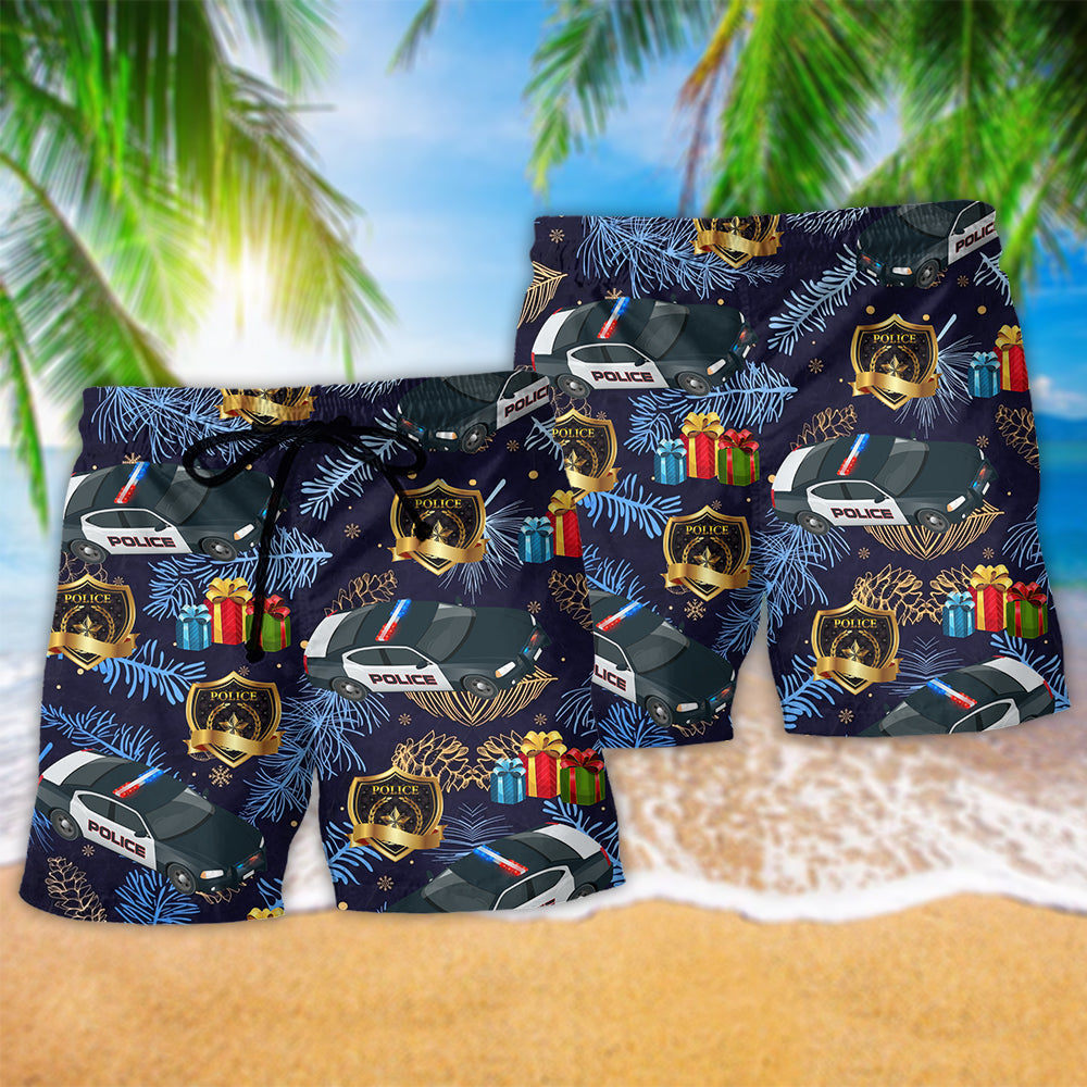 Police Christmas Appreciation Gift Art – Beach Short