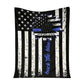 Police Officer Back The Blue 50 x 60 Inch Flannel Blanket For Cozy Bedroom And Sofa Decor