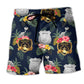 Police Symbol Tropical Floral - Beach Short