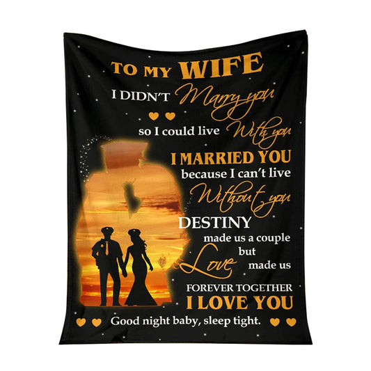 Police To My Husband Fathers Day Officer 50 x 60 Inch Flannel Blanket For Cozy Bedroom And Sofa Decor