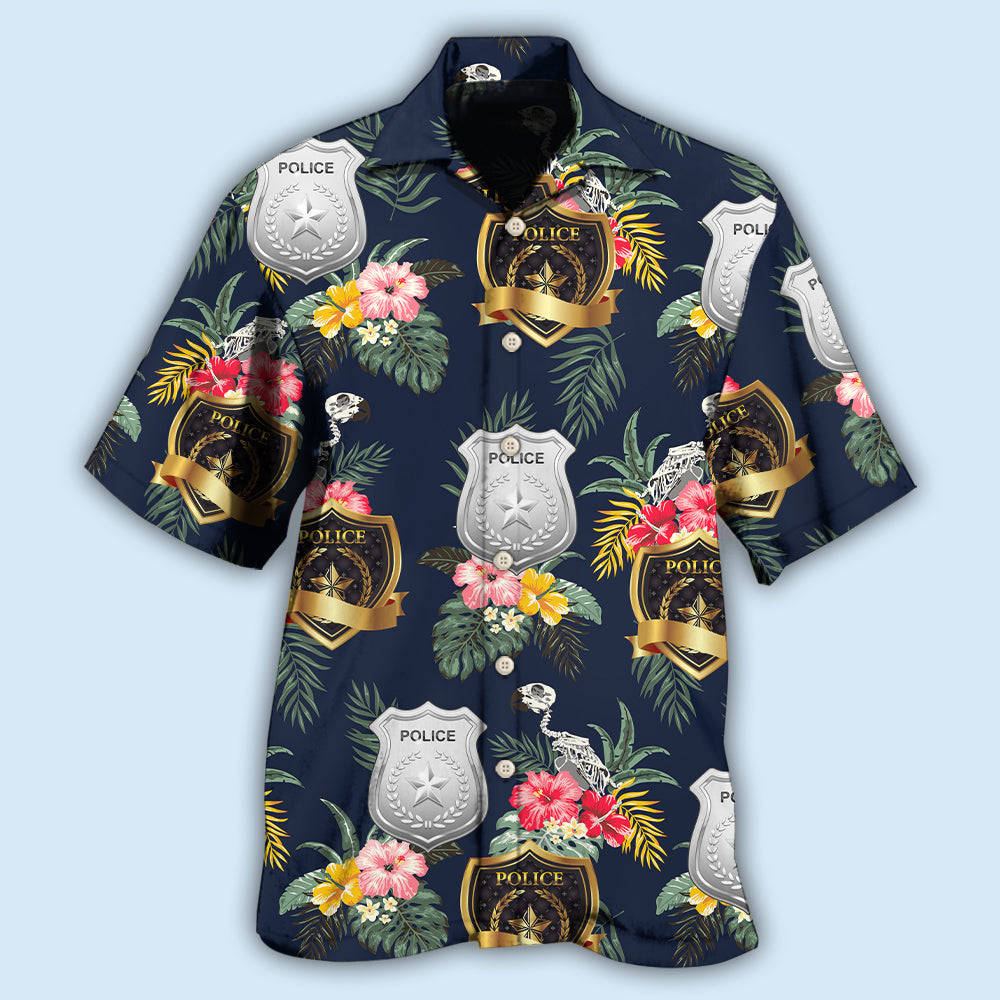 Police Tropical Floral Pattern – Hawaiian Shirt
