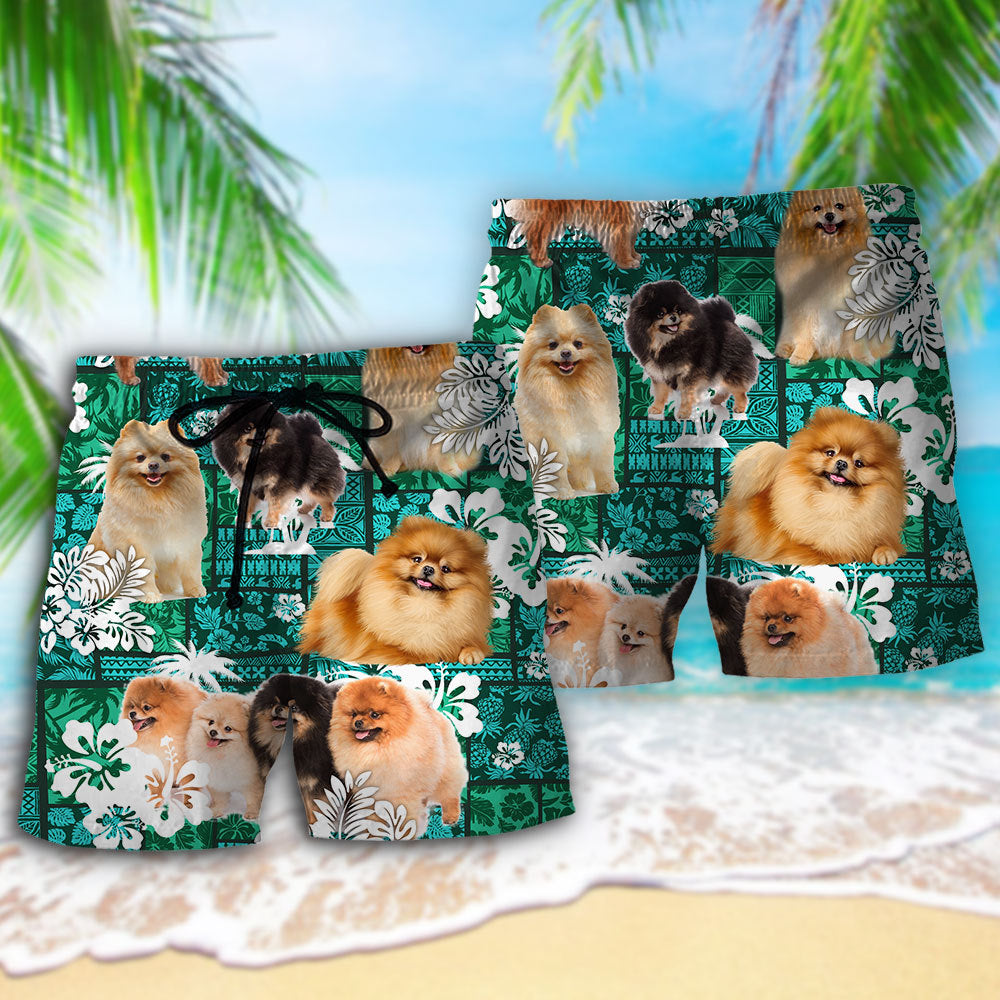 Pomeranian Tropical Paradise Dog Lover – Beach Short