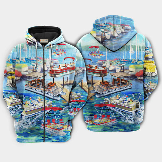 Pontoon Captain Life Style Art – 3D Hoodie