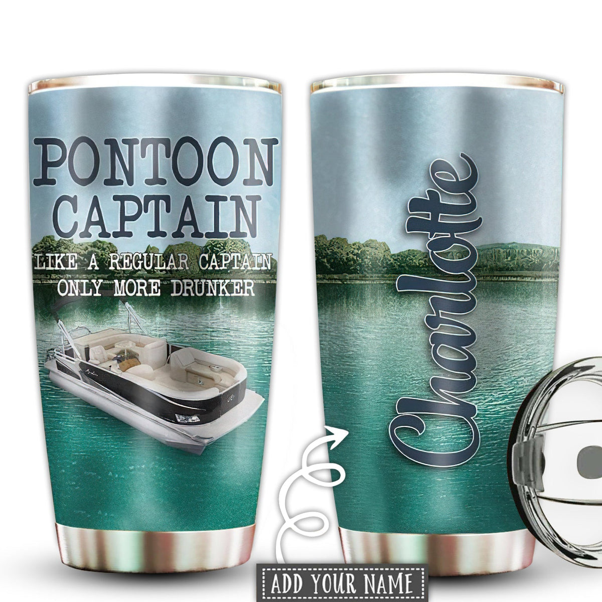 Pontoon Captain Summer Party Personalized 20 Oz Tumbler