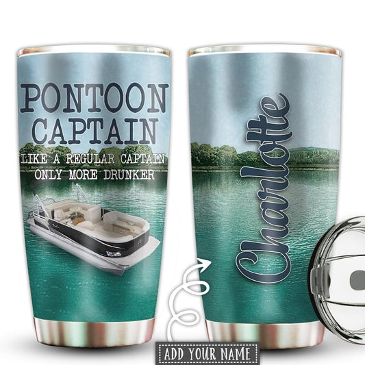 Pontoon Captain Summer Party Personalized 20 Oz Tumbler