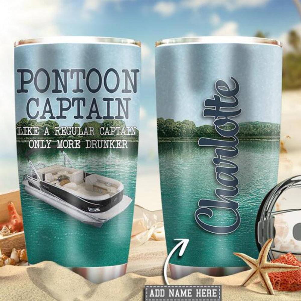 Pontoon Captain Summer Party Personalized 20 Oz Tumbler