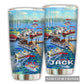 Pontoon Captain Summer Vibes Blue Sea Personalized 20 Oz Tumbler