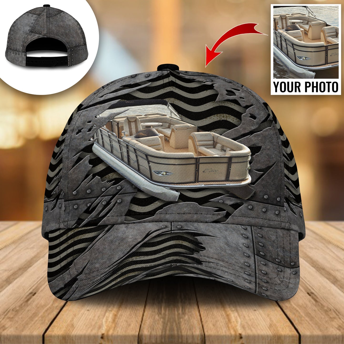 Pontoon Boat Custom Photo Personalized – Classic Cap