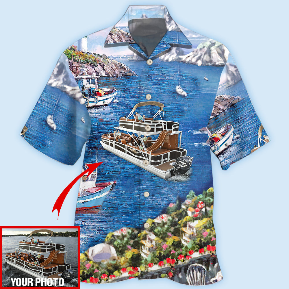 Pontoon Landscape Custom Photo Style – Hawaiian Shirt