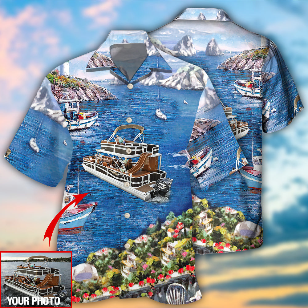 Pontoon Landscape Custom Photo Style – Hawaiian Shirt
