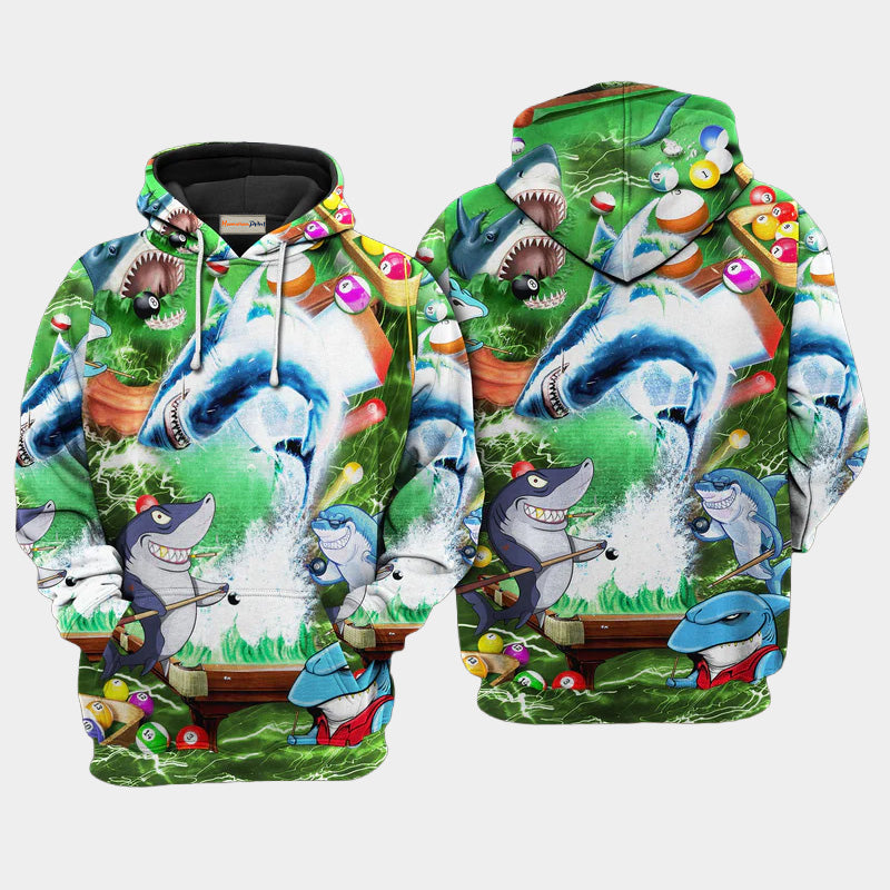 Pool Shark Lots Of Balls Quote Art – 3D Hoodie
