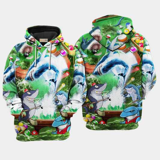 Pool Shark Lots Of Balls Quote Art – 3D Hoodie

