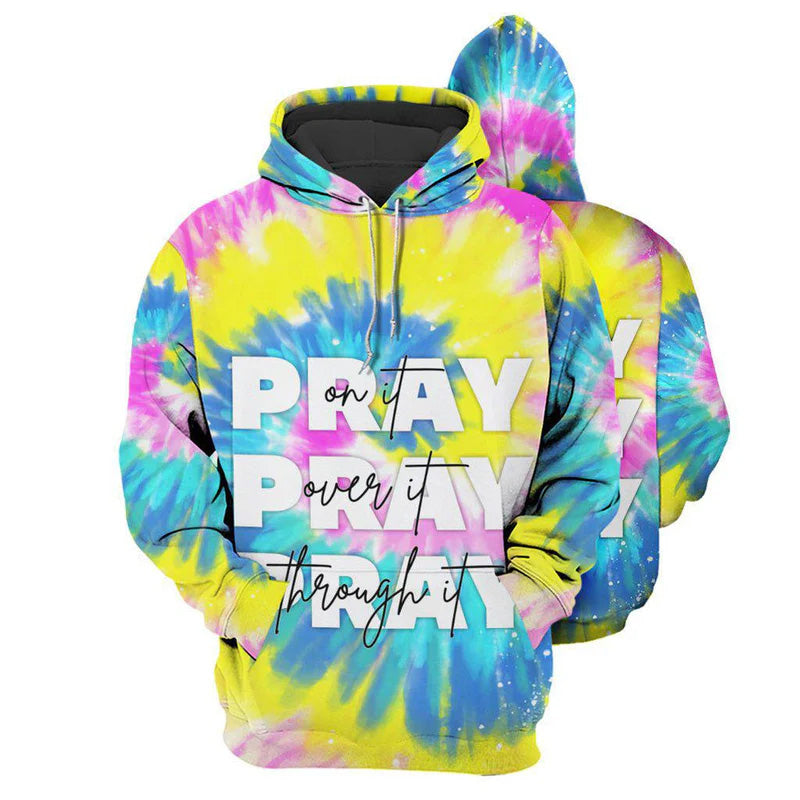 Pray On It Faith Quote Art – 3D Hoodie