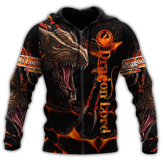 Dragon Lord Orange Fire Style - 3D Hoodie