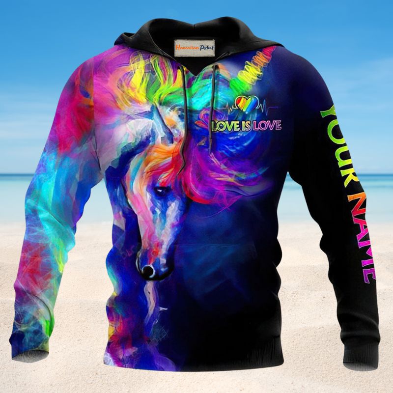 Pride Unicorn Colorful Personalized - 3D Hoodie