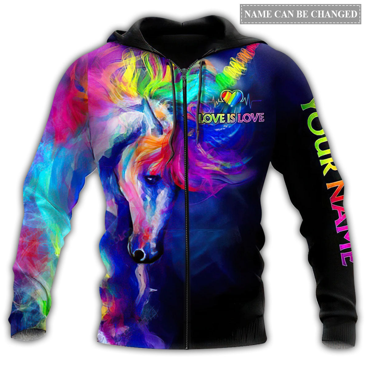 Pride Unicorn Colorful Personalized - 3D Hoodie2
