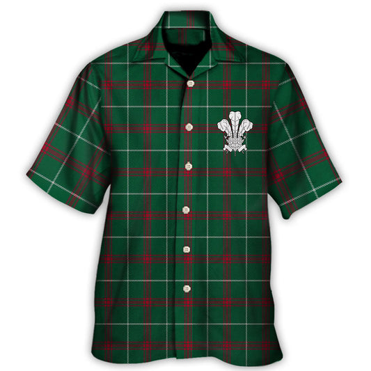 Tartan Prince Of Wales Green Color - Hawaiian Shirt