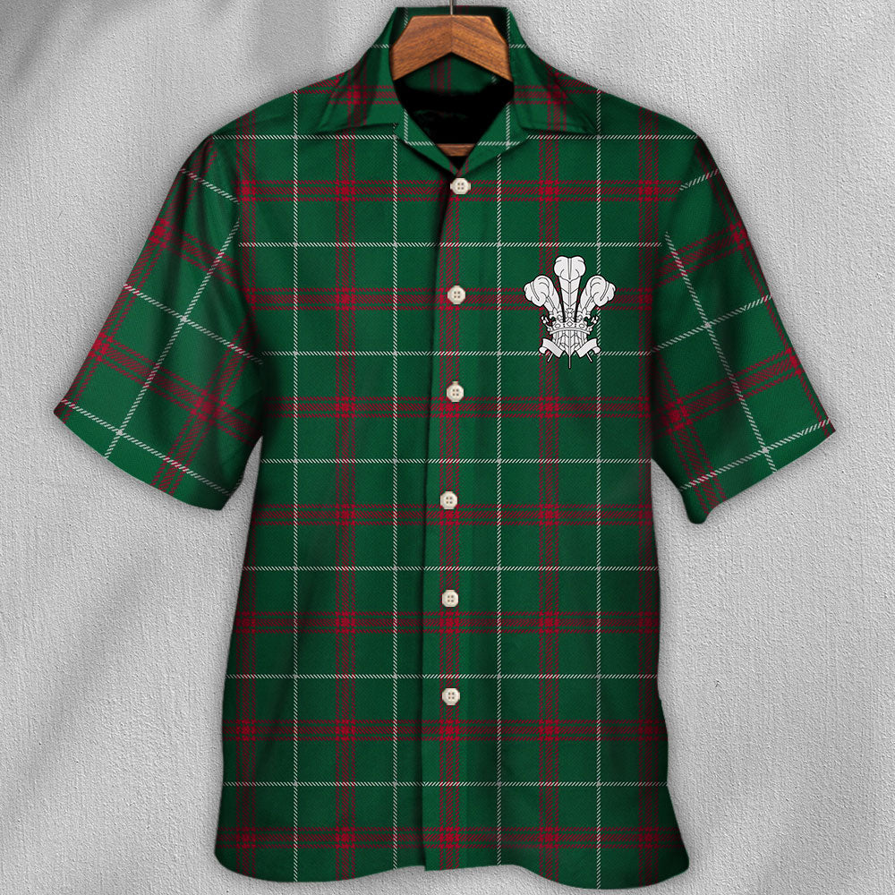 Tartan Prince Of Wales Green Color - Hawaiian Shirt