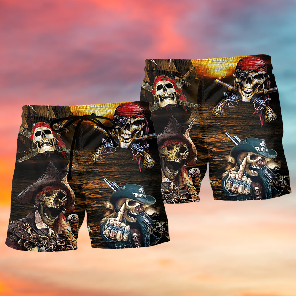 Pirate Skull Sea King Art – Beach Short