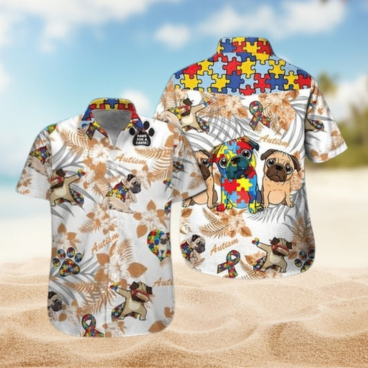 Pug Autism Awareness – Hawaiian Shirt