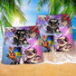 Pug Dog Music Feeling Art - Beach Short