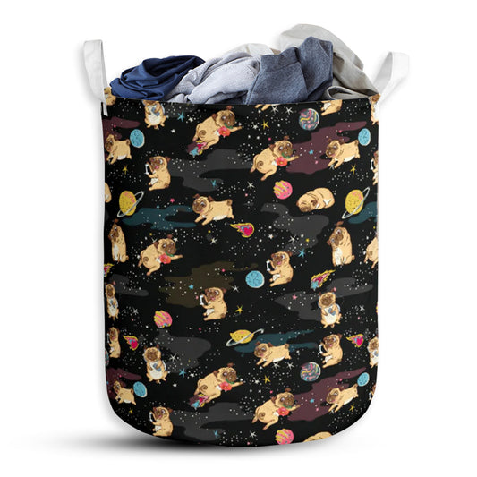 Pug Love Galaxy Sky - Laundry Basket - Owls Matrix LTD