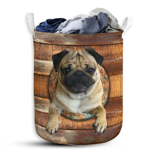 Pug Wood Vintage - Laundry Basket - Owls Matrix LTD