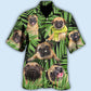 Pug Tropical Leaf Style – Hawaiian Shirt