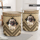 Pug Dog Wickerwork Hole - Laundry Basket - Owls Matrix LTD
