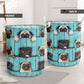 Pug Wood Blue - Laundry Basket - Owls Matrix LTD