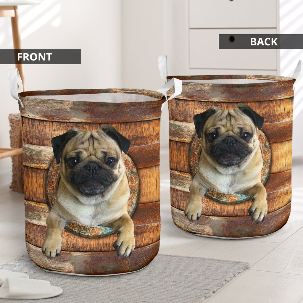 Pug Wood Vintage - Laundry Basket - Owls Matrix LTD