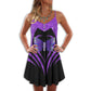 Purple Butterfly In Flight – Women's Summer Sleeveless V-Neck Camisole Dress
