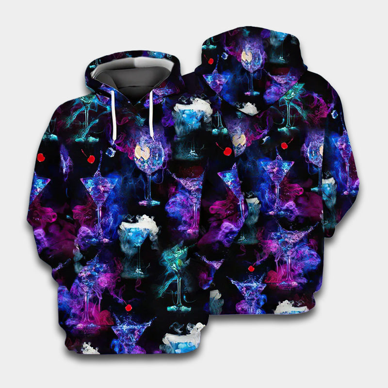 Purple Cocktail Art – 3D Hoodie
