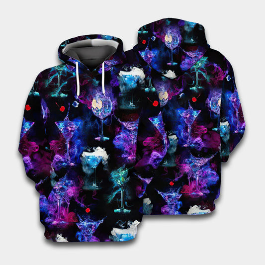 Purple Cocktail Art – 3D Hoodie
