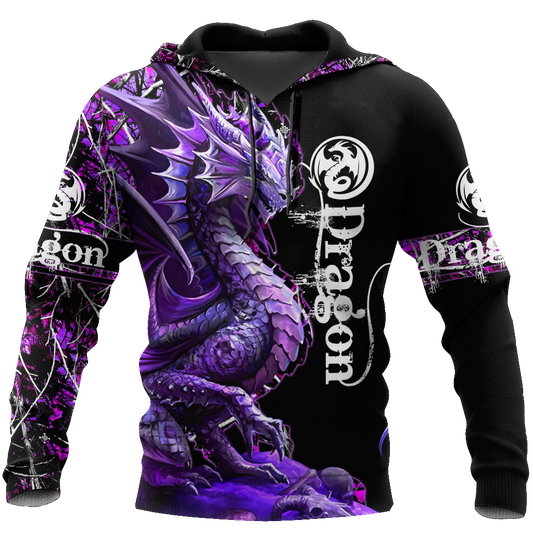 Strong Purple Dragon Art – 3D Hoodie
