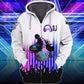 Purple White Dj Art – 3D Hoodie
