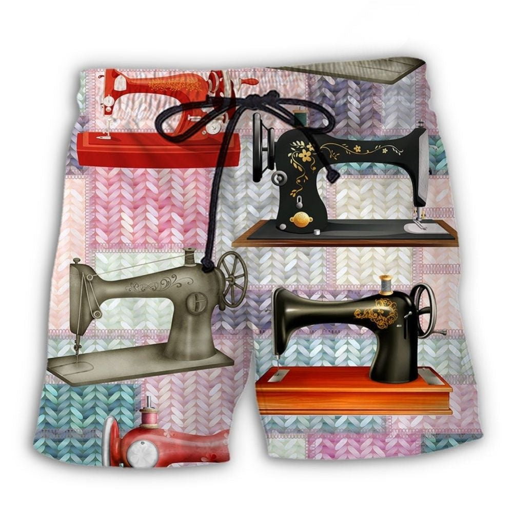 Quilting Machine Knit Fabric Lover - Beach Short