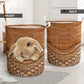 Rabbit Rattan Teaxture - Laundry Basket - Owls Matrix LTD
